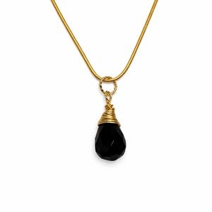 N9150 S925 Black Onyx Snake Chain Necklace